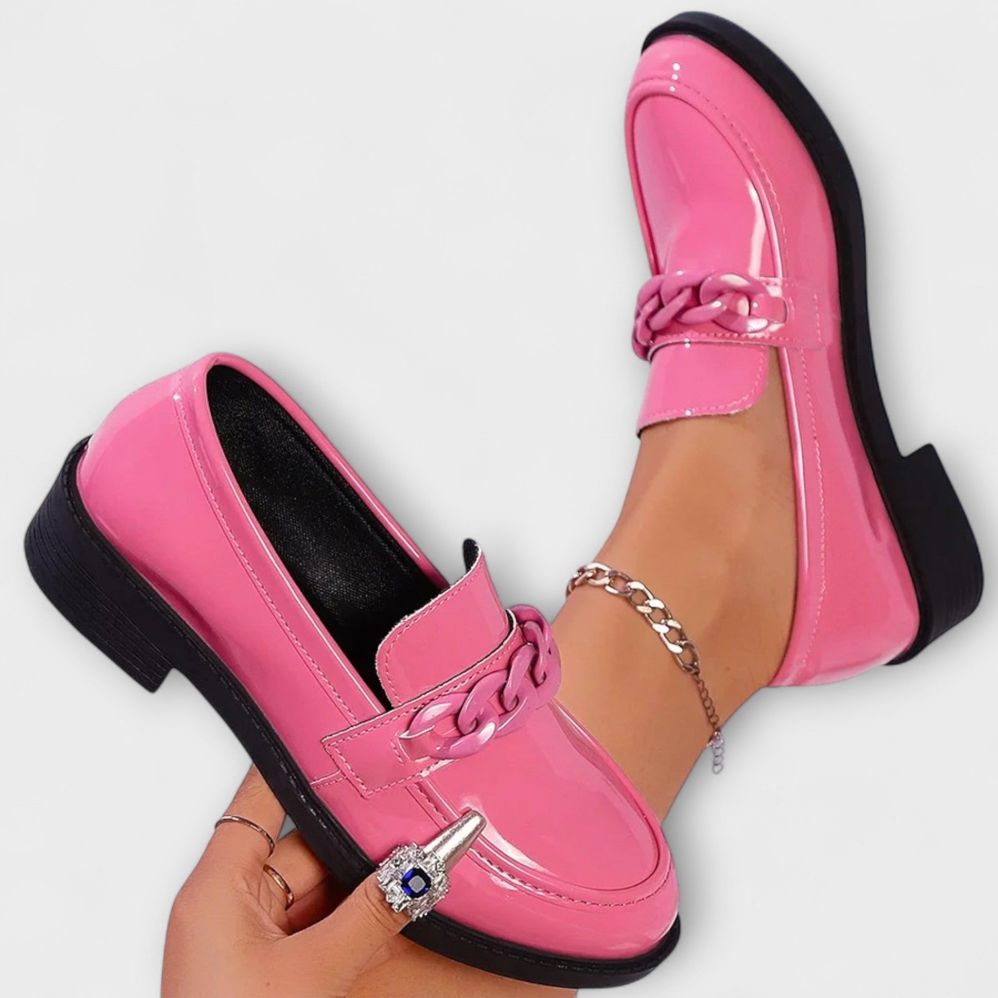 Lina | Patent Kjede Loafers