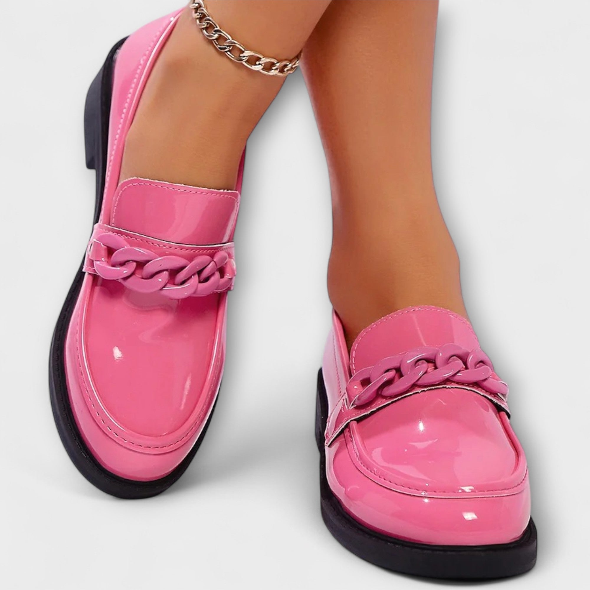 Lina | Patent Kjede Loafers