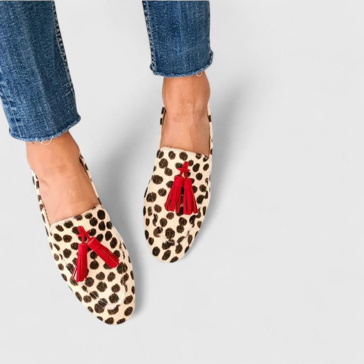 Zoe | Leopard Pompom Loafers