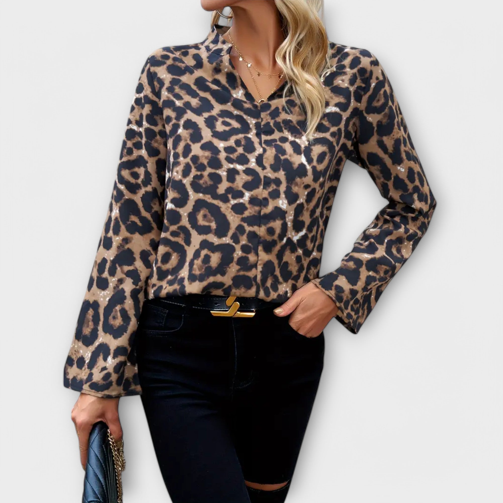 Casual Leo Bluse med Utringning