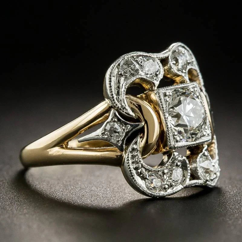 Astrid | Vintage Gull- og Sølvring med Diamanter