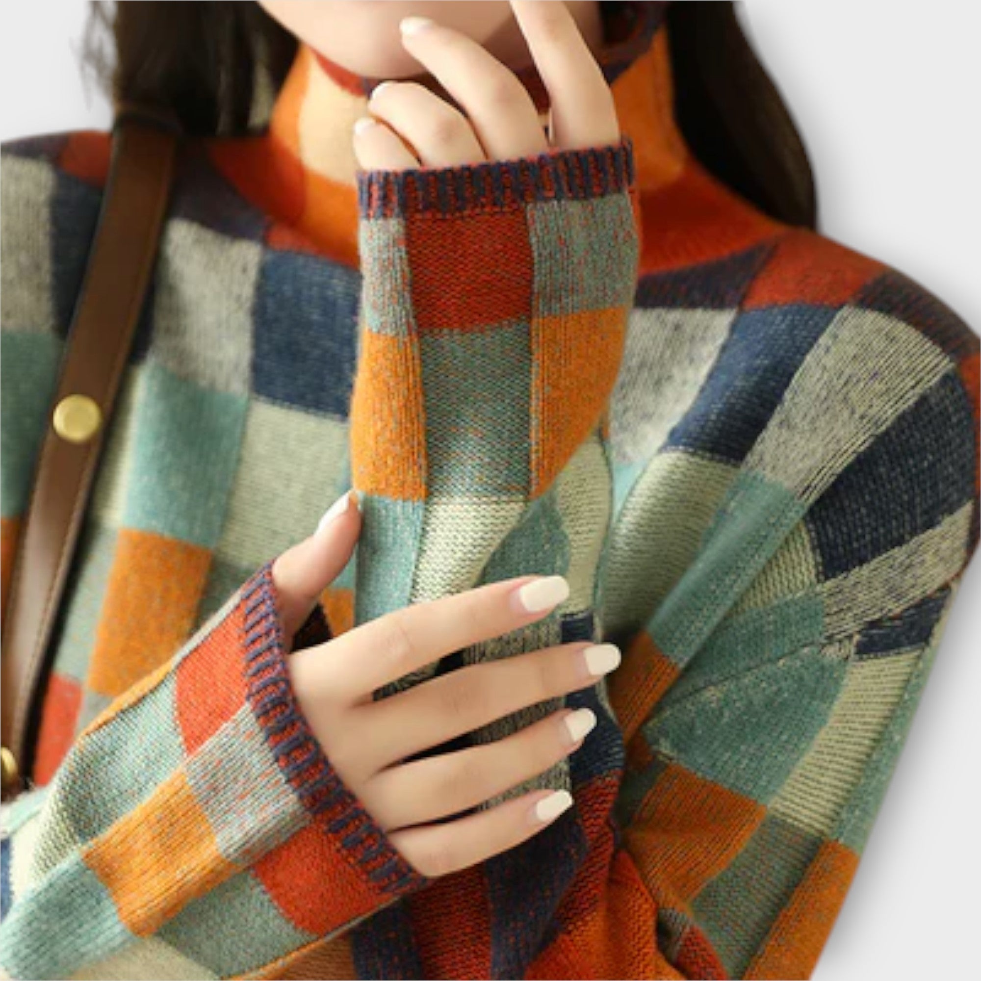 Erika | Patchwork Turtleneck Genser