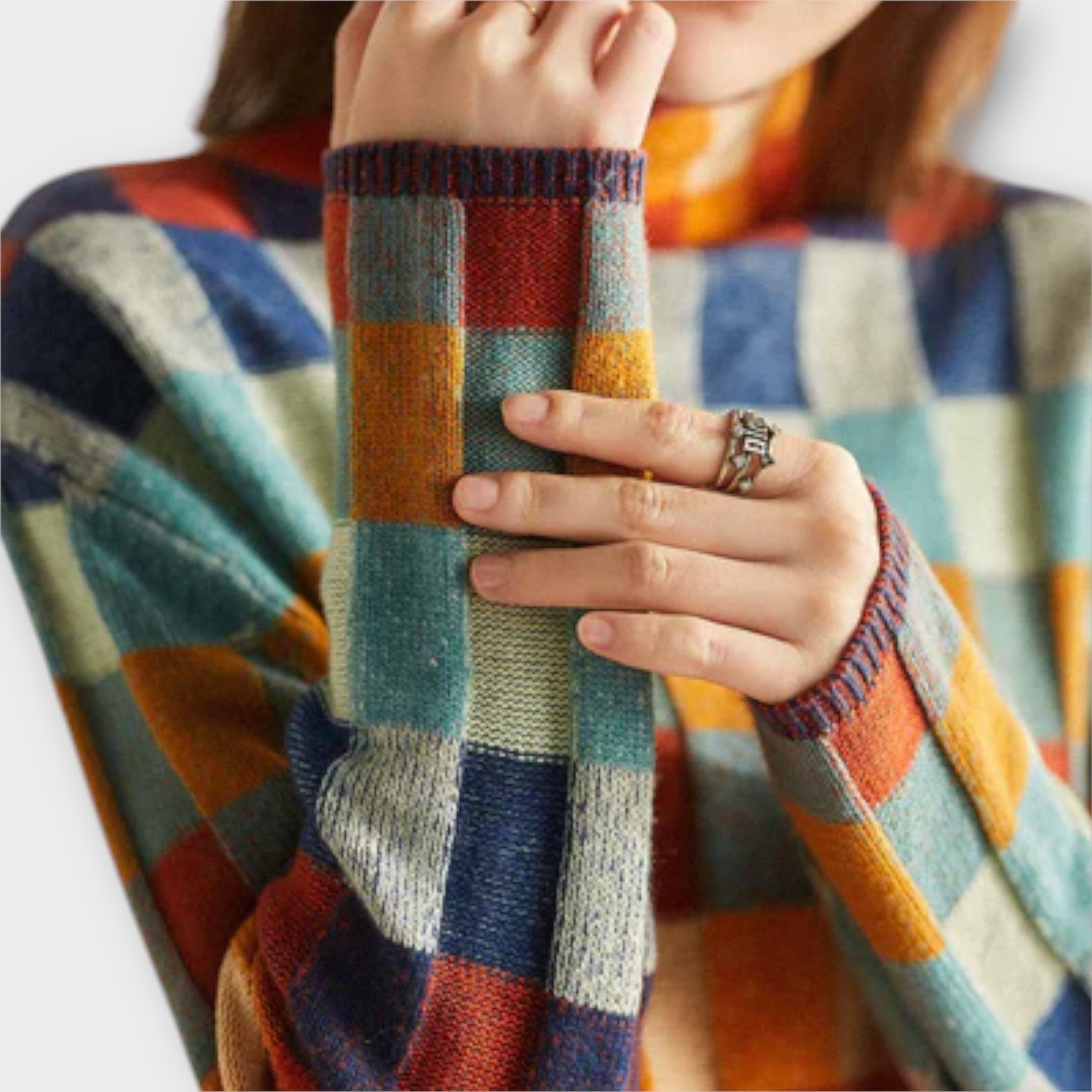 Erika | Patchwork Turtleneck Genser