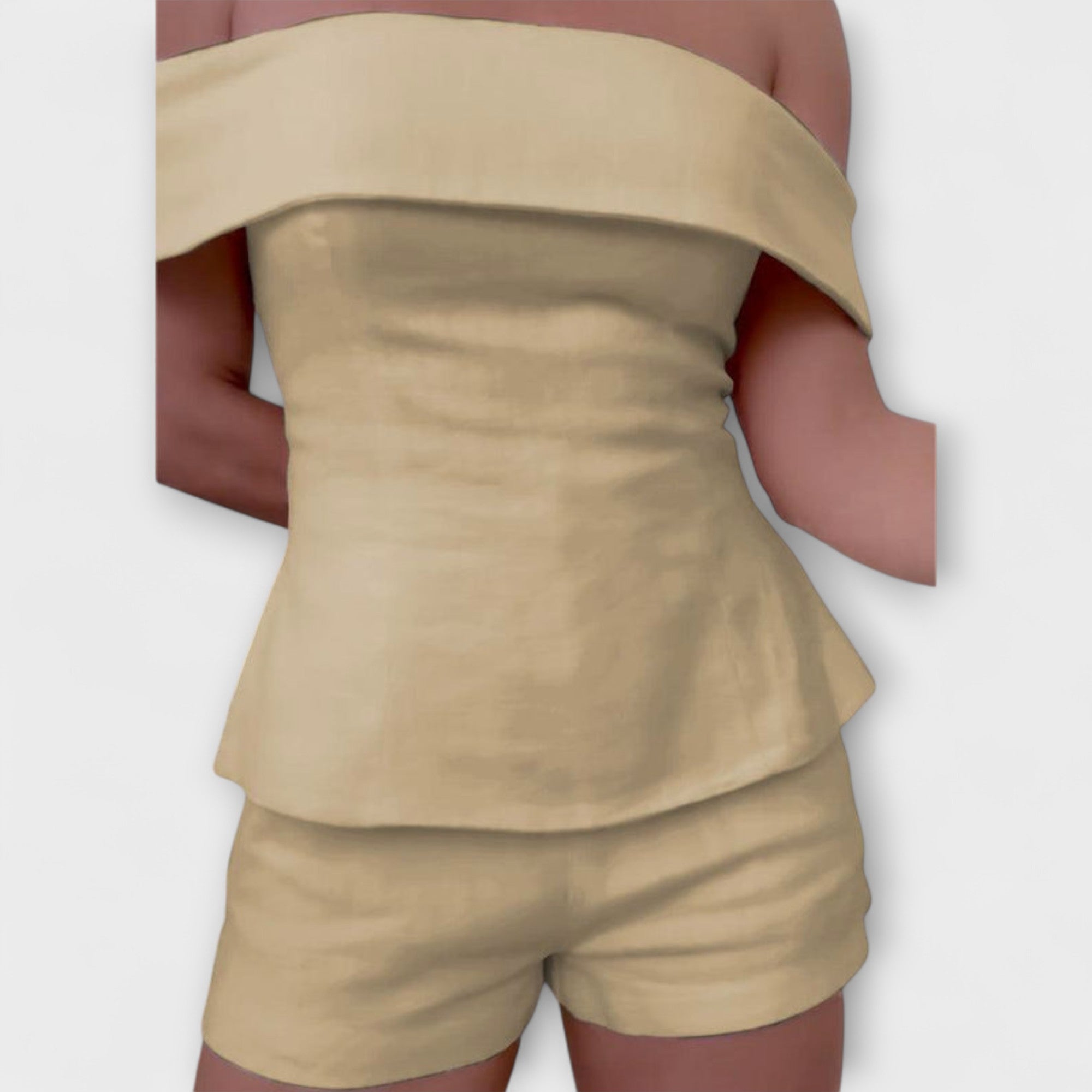 Olivia | Hvit Bomull|Linen To|Delt Sett