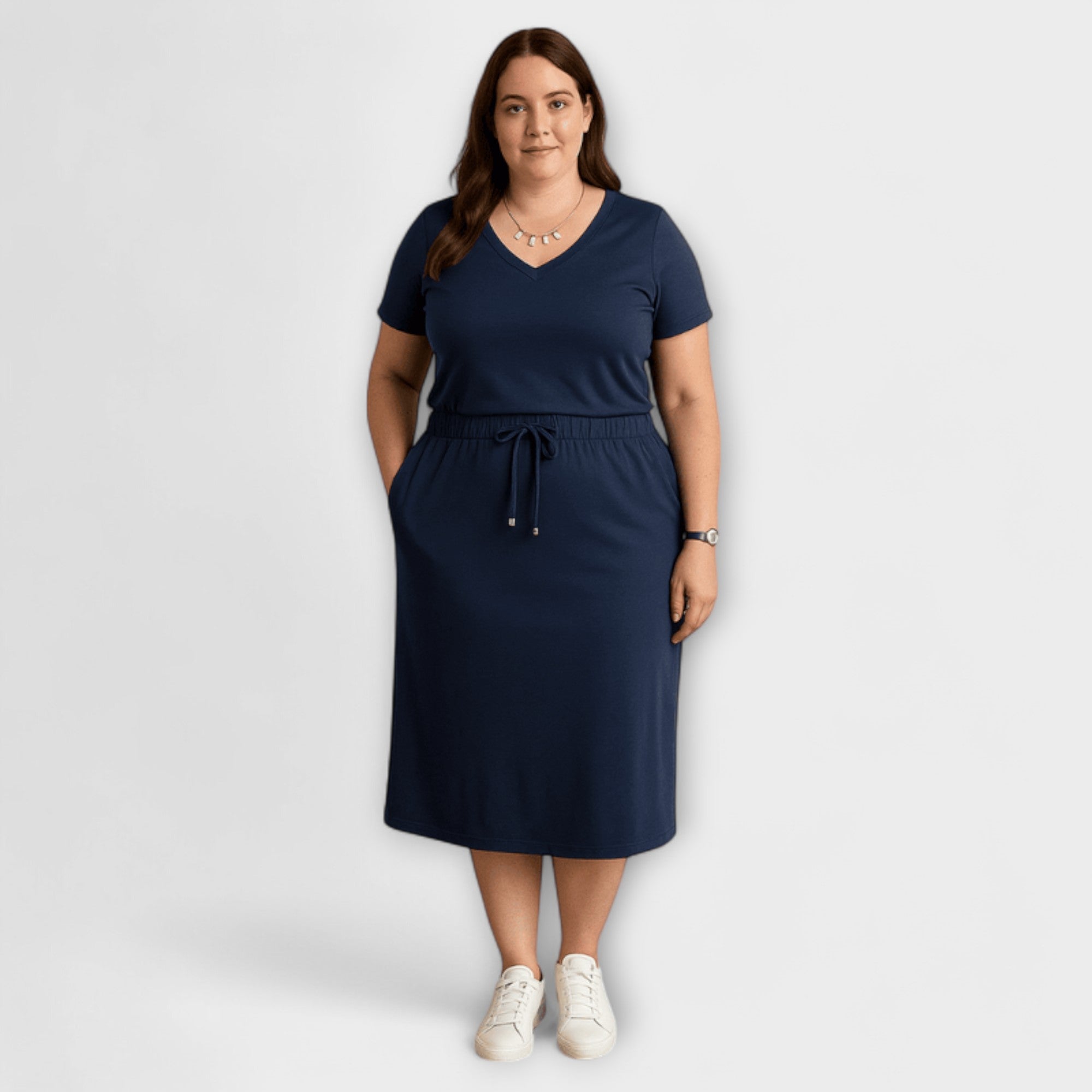 Danielle | Elegant V|Hals Topp med Skjørt