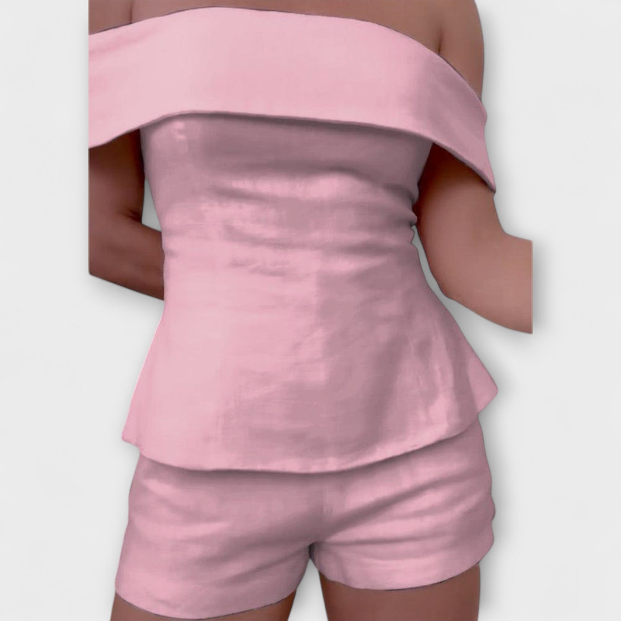 Olivia | Hvit Bomull|Linen To|Delt Sett