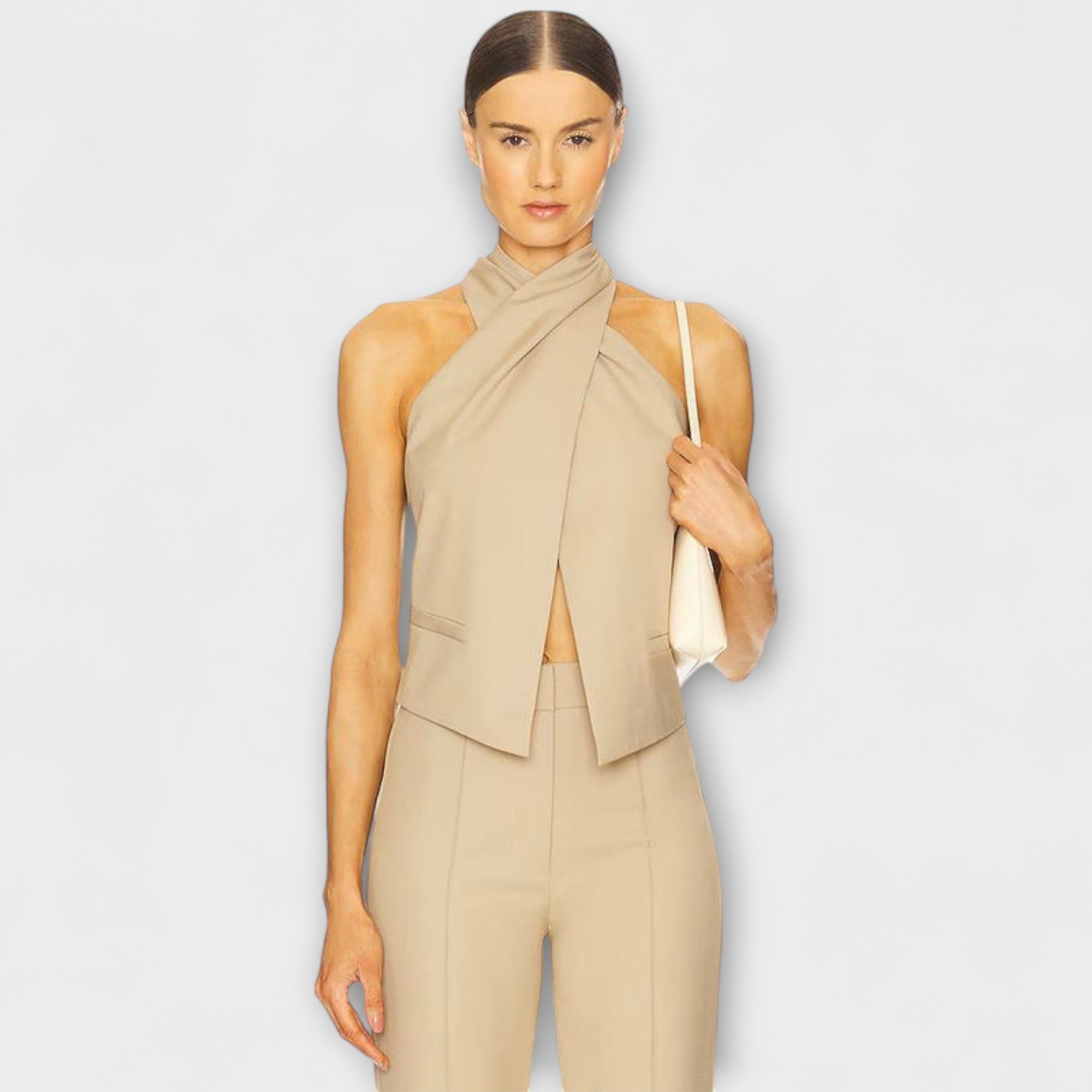 Juni | Crisscross Halter Neck Tank Top