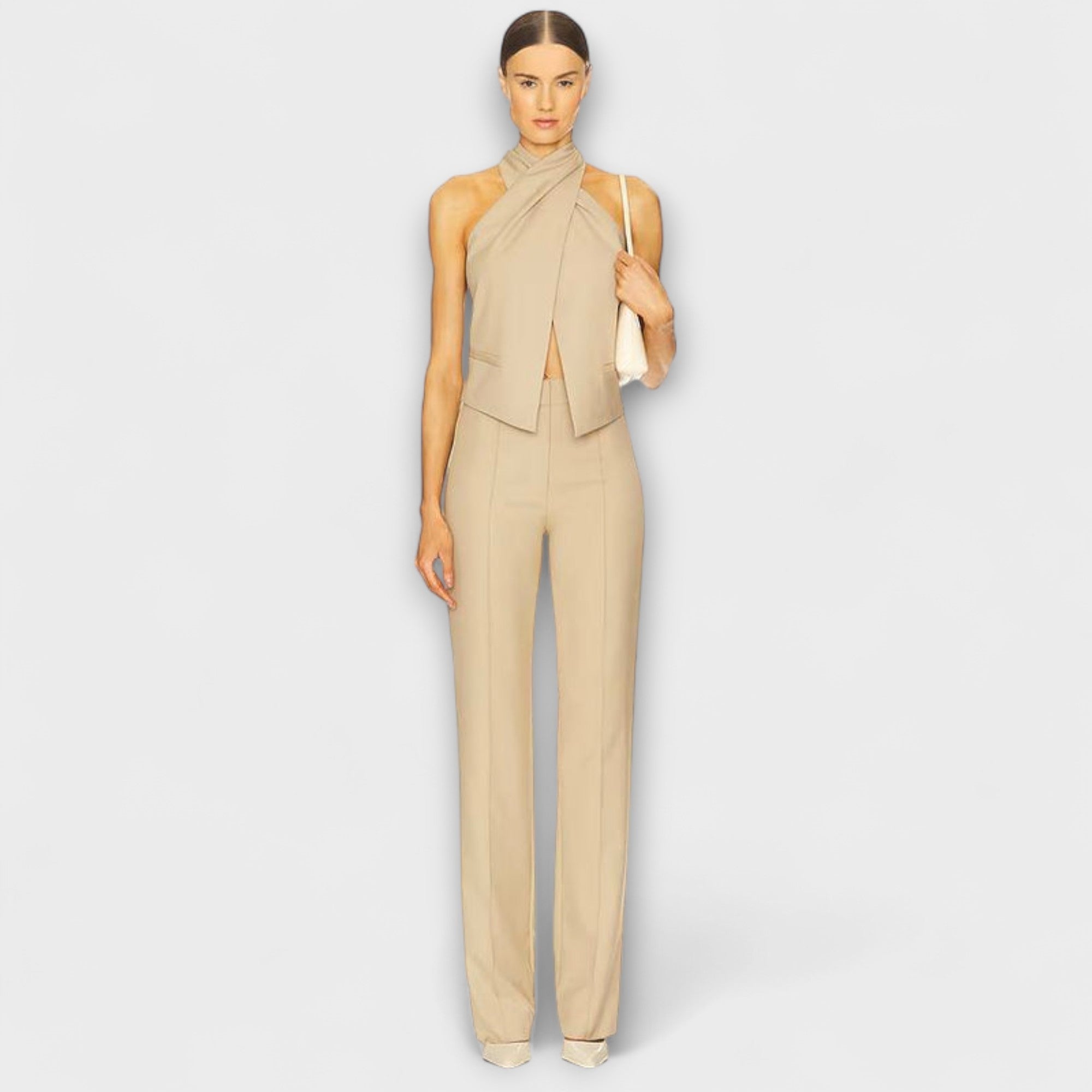 Juni | Crisscross Halter Neck Tank Top